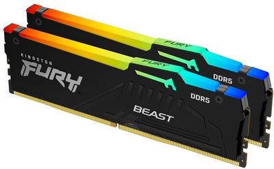 Оперативная память Kingston Fury DDR5-5600 16384MB PC5-44800 (Kit of 2x8192) Beast RGB Black (KF556C36BBEAK2-16)