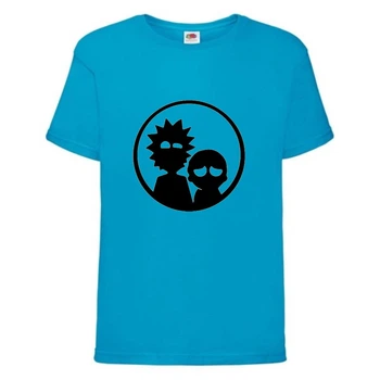 Футболка Рик и Морти 3 (Rick and Morty) голубая 128 см