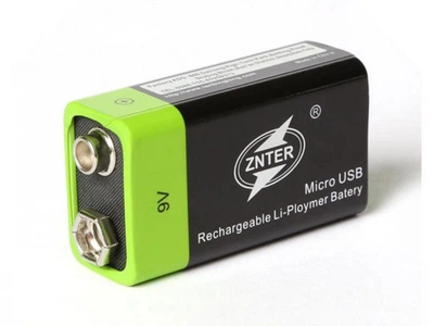 Аккумуляторная батарея ZNTER USB 9В Крона Lipo S19 600mah Зеленый (1003-248-00)