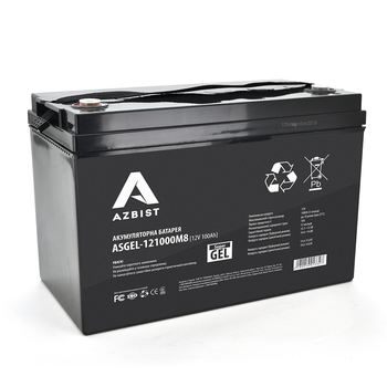 Аккумулятор AZBIST Super GEL ASGEL-121000M8 12V 100.0Ah ( 329 x 172 x 215 )