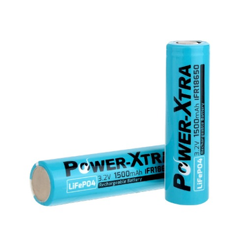 Литий-железо-фосфатный аккумулятор LiFePO4 Power-Xtra IFR18650 1500mah 3.2VBLUE