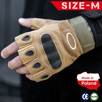Тактичні Військові Рукавички Без Пальців Для Військових з накладками Койот Tactical Gloves PRO Coyot M Безпалі Армійські Штурмові