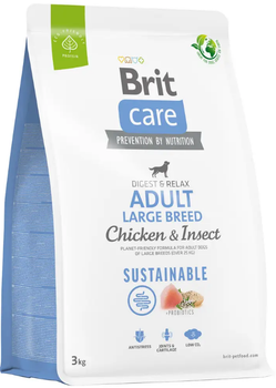 Сухий корм для собак великих порід із протеїнами комах та куркою Brit Care Dog Sustainable Adult Large Breed 3 кг