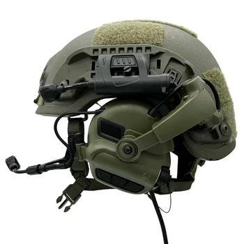 Активные наушники с микрофоном Earmor M32X Mark3 под шлем с шумоподавлением (Оливковый)