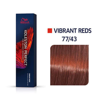 Краска для волос Wella Professionals Koleston Perfect ME+Vibrant Reds 77/43 (mittelblond rot-gold) 60мл