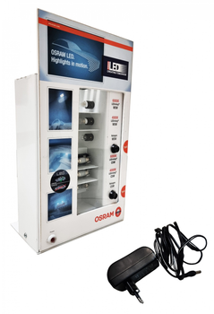 Демонстраційна шафа для автомобільних ламп OSRAM Led W5W C5W, стенд для перевірки ламп 35*19,5*7,5 см (02172)