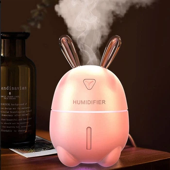 Увлажнитель и ночник с LED- подсветкой Зайка 2в1 Humidifier, Розовый