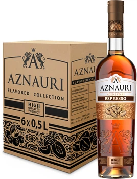 Упаковка коньяка Aznauri Espresso 5 лет выдержки 0.5 л 30% x 6 шт (4820189293767)