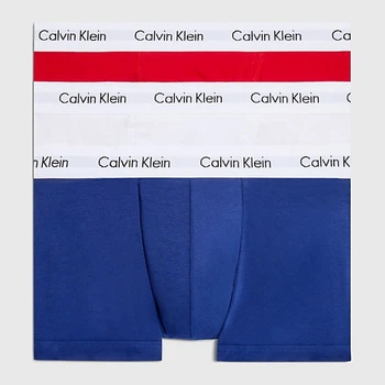 Zestaw majtek męskich typu bokserki Calvin Klein Underwear 3P Low Rise Trunk 0000U2664G-I03 M 3 szt Biały/Granatowy/Czerwony (5051145900545)