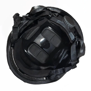 Каска шлем тактический + Активные Навушники EARMOR M32H Кавер Мультикам "FAST NIJ IIIA" кевларовый баллистический Черный