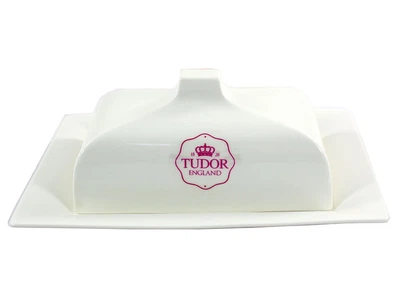 Масленка фарфоровая Interos Tudor прямокутна 21*15 см белая (TU2232)