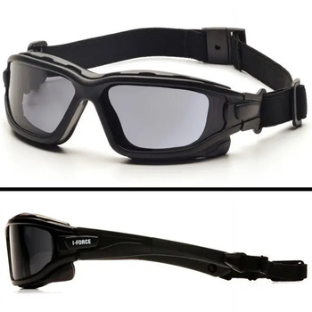 Захисні тактичні окуляри Pyramex балістичні стрілецькі окуляри маска з ущільнювачем i-Force Slim Anti-Fog чорні