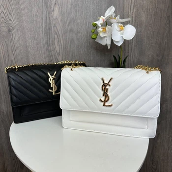 Женская мини-сумочка на цепочке YSL экокожа стильный клатч для вечеринок и выходов
