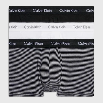 Набір трусів шорти Calvin Klein Underwear Low Rise Trunk 0000U2664G-IOT XL 3 шт Чорний/Білий/Сірий у смужку (8719851968644)
