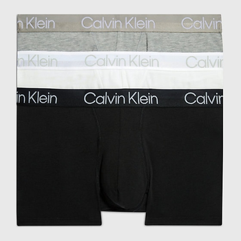 Calvin Klein Underwear Trunk 3 szt. 000NB2970A-UW5 S 3 szt. Czarny/Biały/Szary (8719854639671)