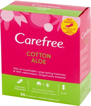 Гигиенические ежедневные прокладки с экстрактом алоэ, 56 шт - Carefree Cotton Aloe 56шт (802480-18710302)
