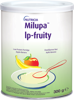 Харчовий продукт для спеціальних медичних цілей Milupa Low Protein Porridge Apple-Banana Каша яблучно-бананова з низьким вмістом білка 300 г (4003053090819)