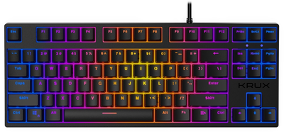 Klawiatura przewodowa Krux Atax PRO RGB TKL Outemu Blue USB Czarna (KRX0038)