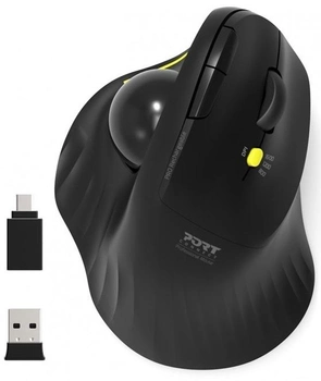 Wzory PORT myszy 900719 Trackball bezprzewodowy/Bluetooth czarny (900719)