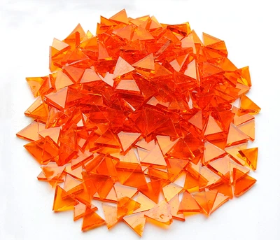 Набор кусочков мозаики слюда форма ТРЕУГОЛЬНИК 200 грамм 240 шт цвет Апельсин (3457)