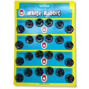 Кнопка пришивна металева White Rabbit 17 мм Оксид 24 шт