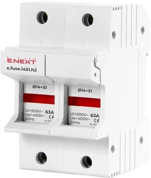 Держатель предохранителя 2р 63А 14х51мм [i0300005] e.fuse.1451.h2 E.NEXT