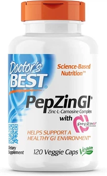 Комплекс цинку та L-карнозину Doctor's Best, PepZin GI, Zinc-L-Carnosine Complex, 120 капсул