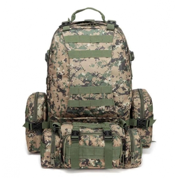 Рюкзак тактичний військовий з підсумками 55 л Tactical Backpack B08 Піксель