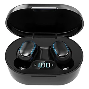 Бездротові навушники TWS E7s Digital Display Bluetooth 5.0 з кейсом 235 Чорний