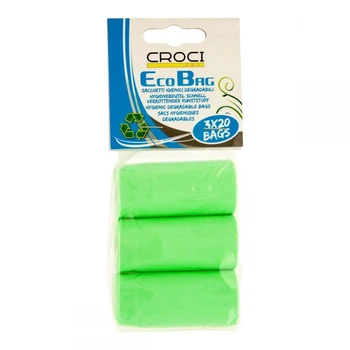 Біорозкладні пакети для фекалій собак Croci ECO BAG 3*20 шт