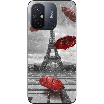 Бампер силиконовый чехол SMTT для Xiaomi Redmi 12C с картинкой Париж