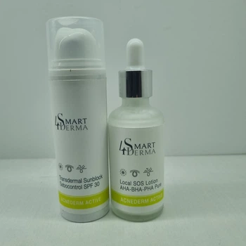 Smart 4 Derma Acnederm Active набор для жирной и проблемной кожи (трансдермальный санблок SPF30 + подсушующий лосьон)