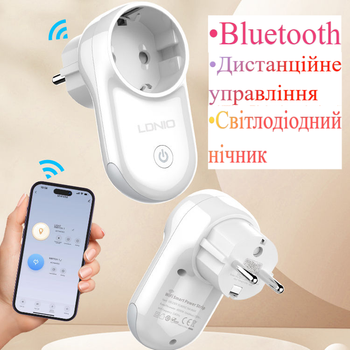 Розетка умная Wi-Fi LDNIO SEW1058 — управление со смартфона, поддержка таймера, Tuya/Smart Life/Alexa/Google