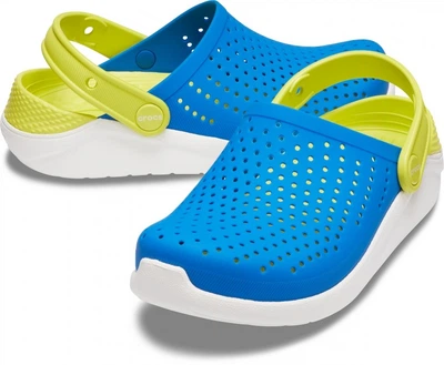 Детские кроксы Crocs Literide Kids Bright Cobalt/Citrus J1 31-32р. (20 см) Синий с зеленым