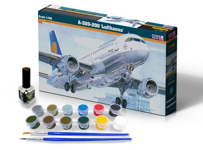 Сборная модель 1/125 самолет A-320-200 'Lufthansa' Стартовый набор MisterCraft F08s
