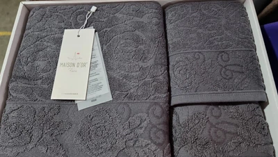 Набор полотенец Maison D'or Garden Rose antrasit 30x50, 50x100, 70x140