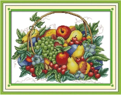 Набор для вышивания "Fruit basket (6)".AIDA 14CT, 42*32 см. БЕЗ нанесения на канву схемы