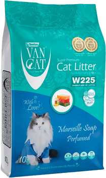 Наповнювач для котячого туалету Van Cat Super Premium Quality Marseille Soap Бентонітовий грудкуючий 10 кг (12 л) (8699245857832)