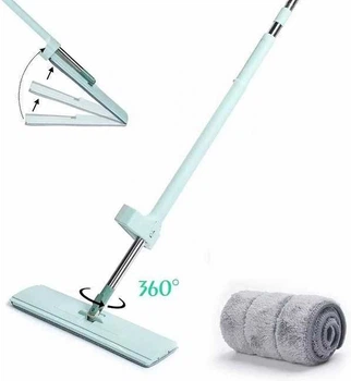 Швабра лентяйка с автоматическим отжимом Cleaner 360 Spin Mop, зелёный