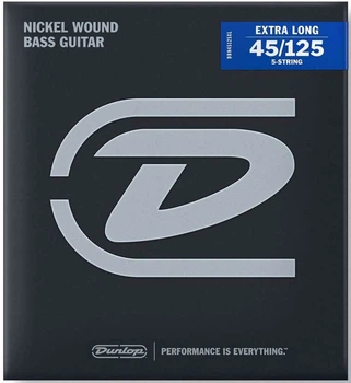 Струны для бас-гитары DUNLOP DBN45125XL NICKEL WOUND BASS EXTRA LONG SCALE 45-125