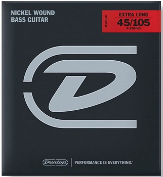 Струны для бас-гитар DUNLOP DBN45105XL NICKEL WOUND BASS EXTRA LONG SCALE 45-105
