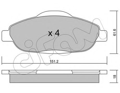 Тормозные колодки перед. Peugeot 308 07- (Bosch) Cifam (8228040)