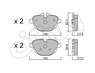 Тормозные колодки зад. BMW 5 (F10)/X3 (F25) 10-(TRW) Cifam (8229200)