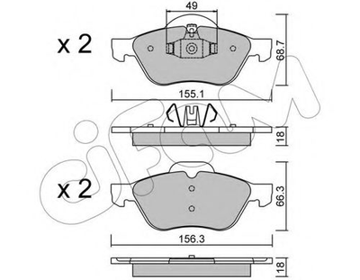 Колодки тормозные перед. Clio/Laguna/Megane/Scenic/Twingo (03-21) Cifam (8223351)