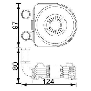 Радіатор масла Berlingo/Peugeot 306/307/Partner2.0/ 1.9 D 98- MAHLE (CLC193000S)