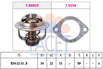 Термостат Opel Astra/Meriva/Zafira 1.7CDTI 03- (89C) Facet (78693)