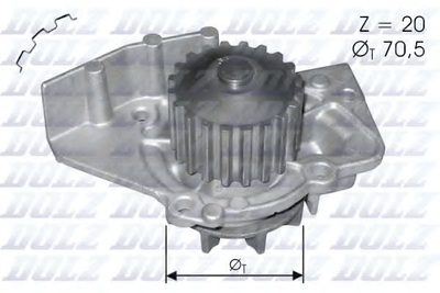 Водяний насос Scudo/Jumpy/Berlingo/Expert/Ducato 1.9D/2.0HDi 98- Dolz (C120)