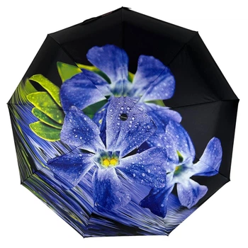 Жіночий парасольку-автомат у подарунковій упаковці з косинкою Rain Flower 9 спиць анти-вітер (ЗТ01020-3)