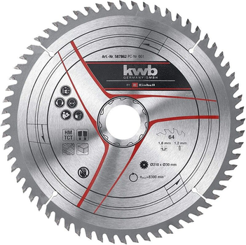 Einhell Диск пильний TCT KWB для торцевої пили, 210х30 мм, 64 зуби