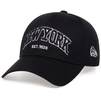 Кепка Бейсболка логотип New York (NY, Нью-Йорк, НЮ) с изогнутым козырьком Черный, Унисекс WUKE One size